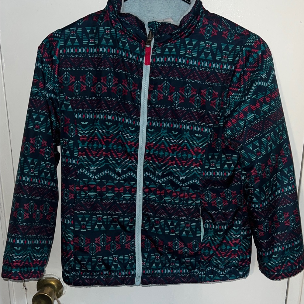 Patterned Girls Jacket - Multicolor Medium 7/8 - Picture 13 of 13